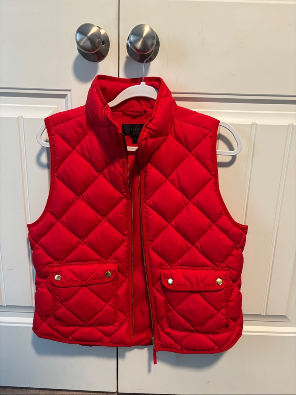 J Crew Quilted Red Puffer Vest